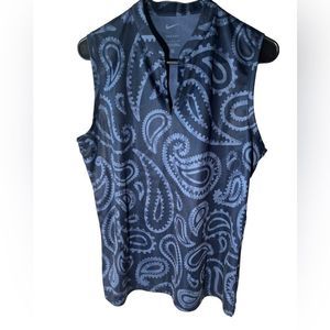 Sleeveless Nike tank top shirt  Blue Paisley Sz L